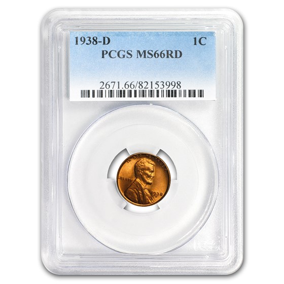 1938-D Lincoln Cent MS-66 PCGS (Red) 1938-D Lincoln Cent MS-66 PCGS (Red)